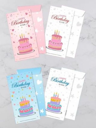 Elegant birthday gift envelope with floral design