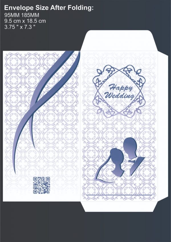 Wedding gift envelops in Red, Blue and Peach colors