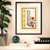 Elegant Arabic calligraphy painting adorning a study room wall