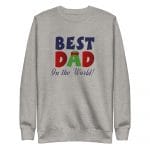 Gray fleece sweatshirt with ribbed cuffs – casual wear for dad