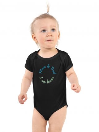 baby short sleeve bodysuit in black
