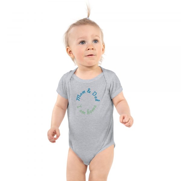 baby short sleeve bodysuit in heather