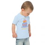Custom birthday shirt for toddler boy or girl in light blue color