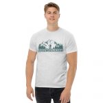 Stylish outdoor adventure t-shirt for hikers in ash color
