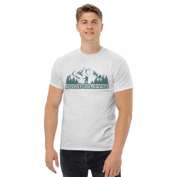 Stylish outdoor adventure t-shirt for hikers in ash color