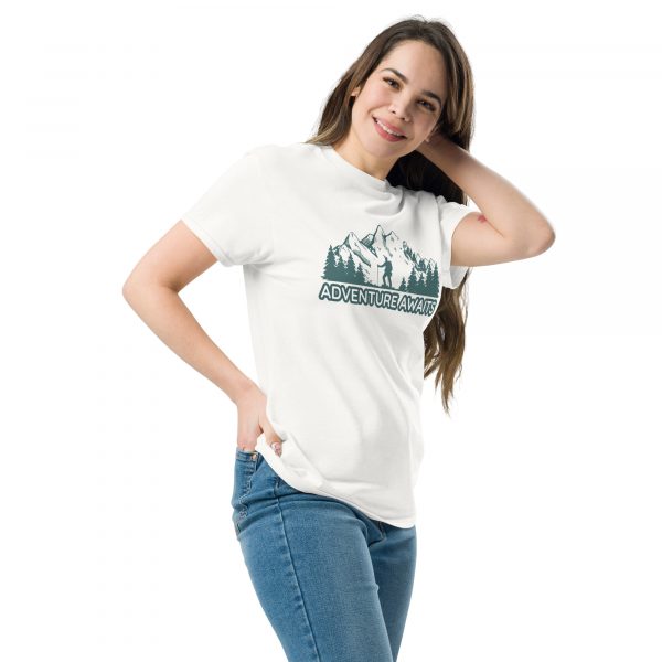 Stylish outdoor adventure t-shirt for hikers in white color