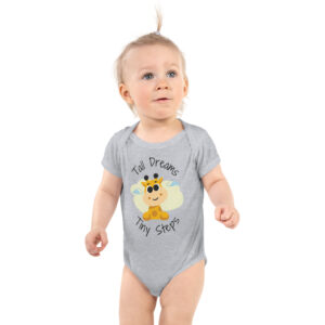baby-short-sleeve-bodysuit-heather-front-6828784960de7.jpg Tiny Dreams Baby Bodysuit | Soft Cotton Newborn & Infant Romper