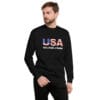 Patriotic USA T-Shirt featuring bold American flag design on black color