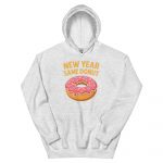 Stack of New Year Same Donut hoodie of Ash colour.