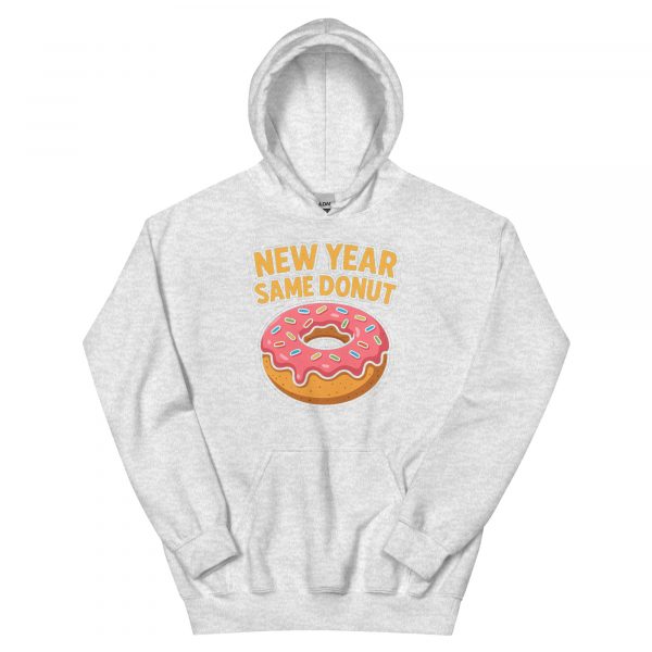 Stack of New Year Same Donut hoodie of Ash colour.