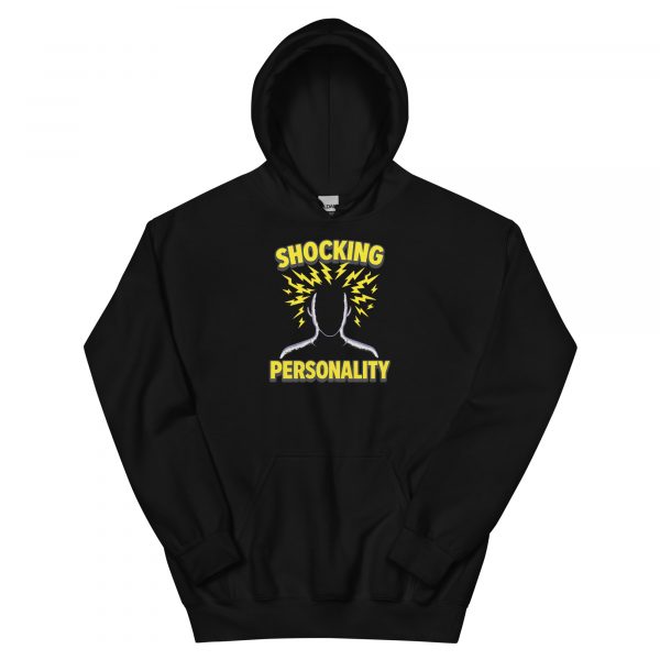 Shocking Personality lightning graphic on black unisex hoodie high-contrast streetwear